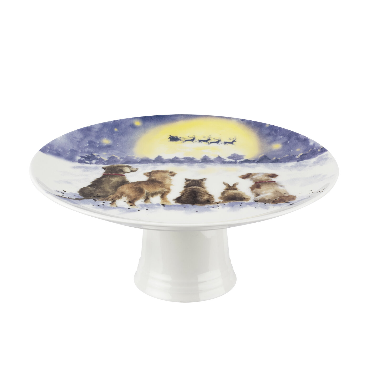 Wrendale Designs The Magic of Christmas Footed Cake Plate image number null